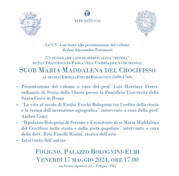 Presentazione del volume di don Alessandro Fortunati su sr. Maria Maddalena del Crocifisso